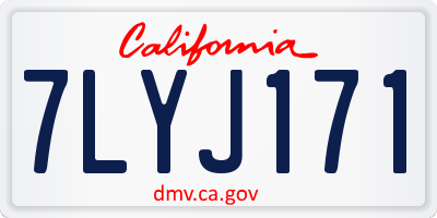 CA license plate 7LYJ171
