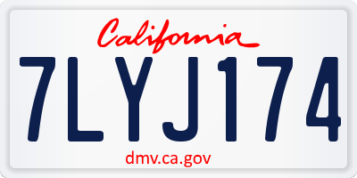 CA license plate 7LYJ174