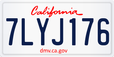CA license plate 7LYJ176