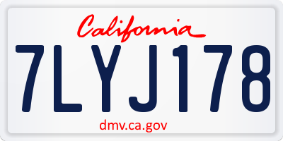 CA license plate 7LYJ178