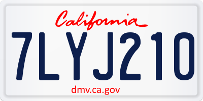 CA license plate 7LYJ210