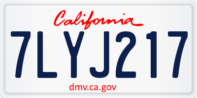 CA license plate 7LYJ217