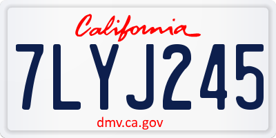 CA license plate 7LYJ245