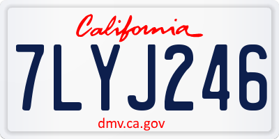 CA license plate 7LYJ246