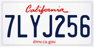 CA license plate 7LYJ256