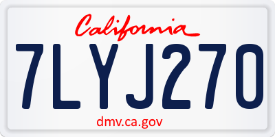 CA license plate 7LYJ270