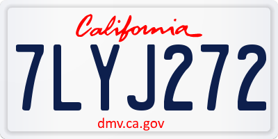 CA license plate 7LYJ272
