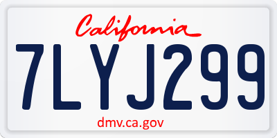 CA license plate 7LYJ299