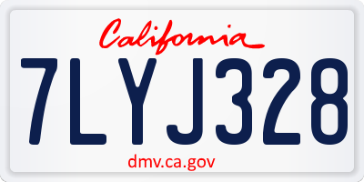CA license plate 7LYJ328