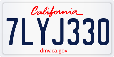 CA license plate 7LYJ330