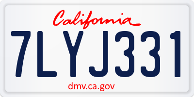 CA license plate 7LYJ331