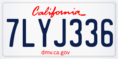 CA license plate 7LYJ336