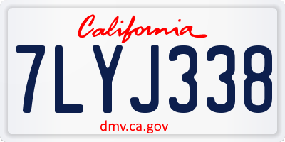 CA license plate 7LYJ338