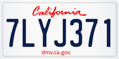 CA license plate 7LYJ371