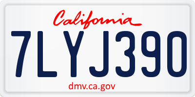 CA license plate 7LYJ390