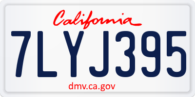 CA license plate 7LYJ395