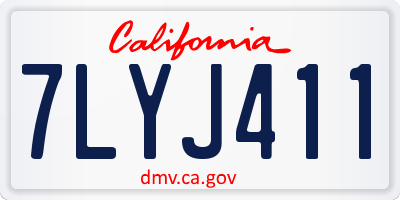 CA license plate 7LYJ411