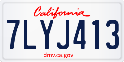 CA license plate 7LYJ413