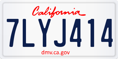 CA license plate 7LYJ414