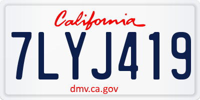 CA license plate 7LYJ419