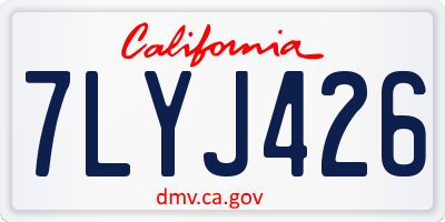 CA license plate 7LYJ426