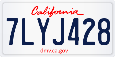 CA license plate 7LYJ428