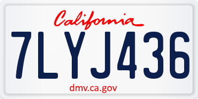 CA license plate 7LYJ436
