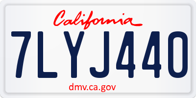 CA license plate 7LYJ440