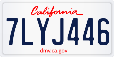 CA license plate 7LYJ446
