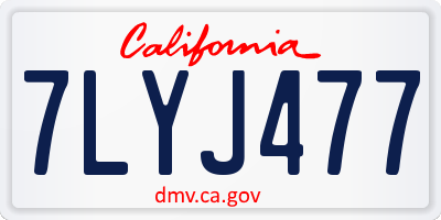 CA license plate 7LYJ477