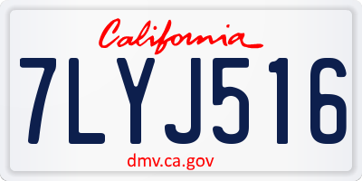 CA license plate 7LYJ516