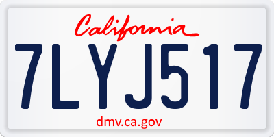 CA license plate 7LYJ517