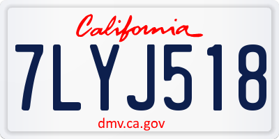 CA license plate 7LYJ518