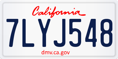 CA license plate 7LYJ548