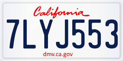 CA license plate 7LYJ553