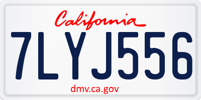 CA license plate 7LYJ556