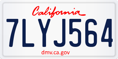 CA license plate 7LYJ564