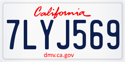 CA license plate 7LYJ569