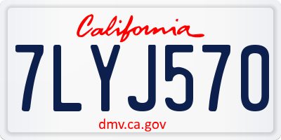 CA license plate 7LYJ570