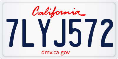CA license plate 7LYJ572