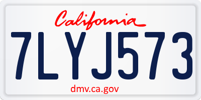 CA license plate 7LYJ573