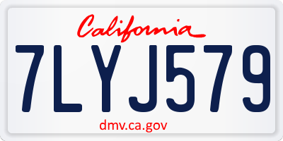 CA license plate 7LYJ579