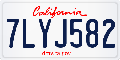 CA license plate 7LYJ582