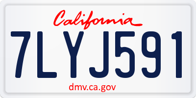CA license plate 7LYJ591