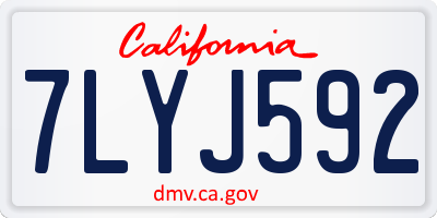CA license plate 7LYJ592