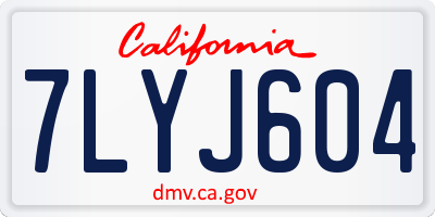 CA license plate 7LYJ604