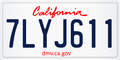 CA license plate 7LYJ611