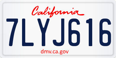 CA license plate 7LYJ616