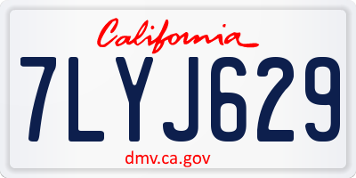 CA license plate 7LYJ629
