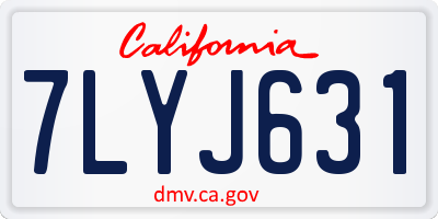 CA license plate 7LYJ631